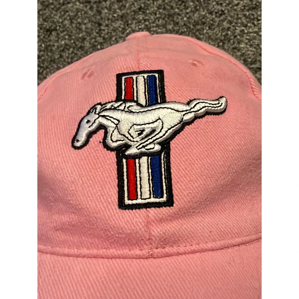 Ford Hat Womens OS Pink Mustang GT Baseball Cap Adjustable Logo Embroidered *